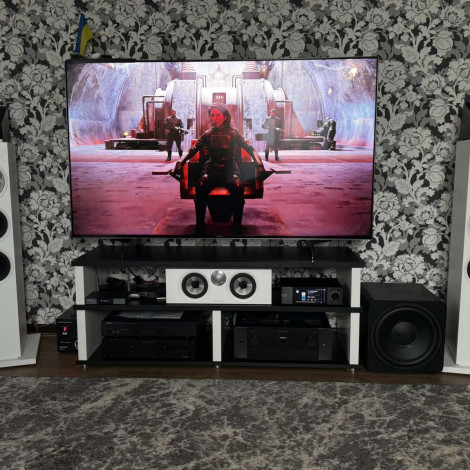 Тумба під телевізор Hardness 2 (Чорний-білий)